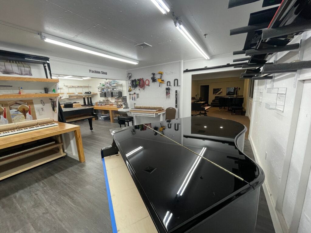 Piano service department and machine shop